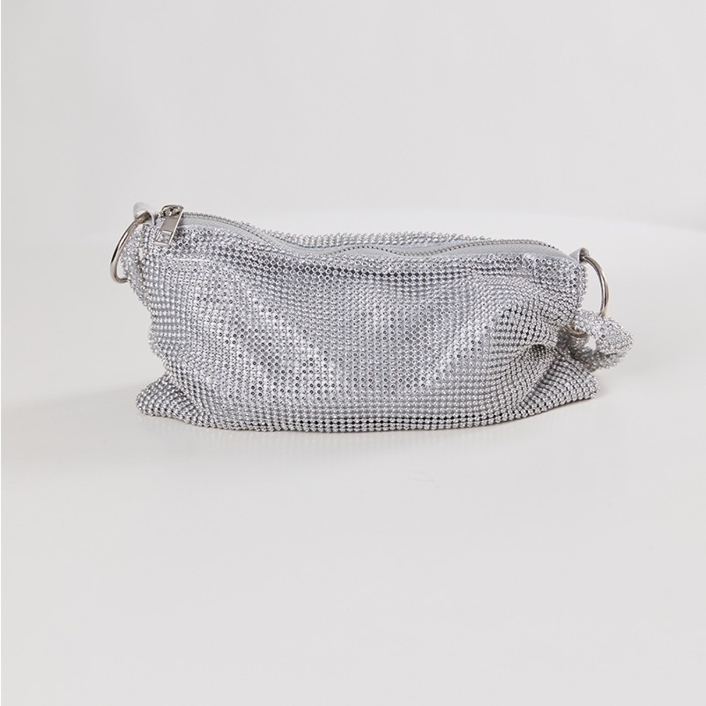 Dani Silver Rhinestone Mini Shoulder Bag - Picture 6 of 14